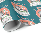 Cadeau Mahjong tuiles_i gagner chat noir Wrapper Papier (Coin rond)