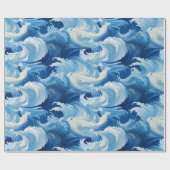 Cadeau Majestic Blue Surge : Ocean Waves Wrapper Papier (Plat)