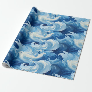 Cadeau Majestic Blue Surge : Ocean Waves Wrapper Papier