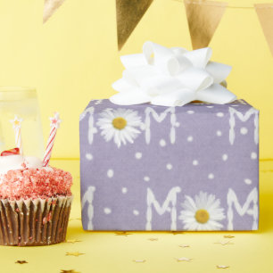 Cadeau Maman Fleur de marguerite sur papier d'emballage à