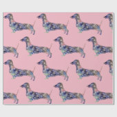 Cadeau Mandala Dog, Dachshund Papier d'enveloppement de m (Plat)