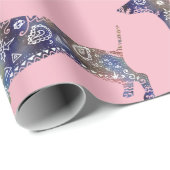 Cadeau Mandala Dog, Dachshund Papier d'enveloppement de m (Coin rond)