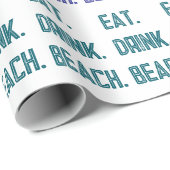 Cadeau Manger. Boisson. Papier d'enrobage de plage (Coin rond)