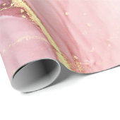 CADEAU MARBRE ABSTRAIT LILAC GOLD WRAPPER PAPIER (Coin rond)