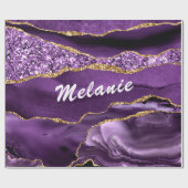 Cadeau Marbre pourpre Nom personnalisé Papier d'enveloppe (Plat)