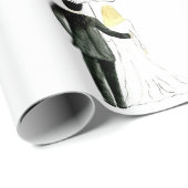 Cadeau Mariage couple Juste marié chic Papier à enveloppe (Coin rond)