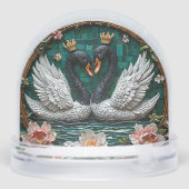 Cadeau mariage Deux Élégants Cygnes Avec Couronnes (Arrière)