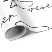 Cadeau Mariage Forever Modern Script Wrapper Papier (Coin rond)