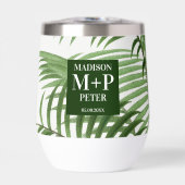 Cadeau Mariage monogramme de palmier tropical (Avant)