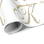 Cadeau Mariage Monogramme K Papier à envelopper (Coin rond)