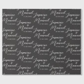 Cadeau Mariage papier enveloppant deux noms (Plat)