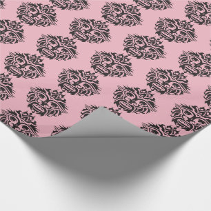 Cadeau Masque Tribal - Papier brillant rose, 30 po x 6 po