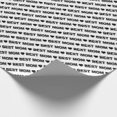 Cadeau Meilleure maman noir sur papier d'emballage blanc (Coin)
