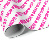 Cadeau Meilleure maman Rose chaud sur papier d'enveloppem (Coin rond)