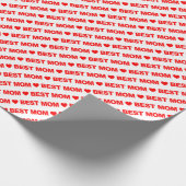 Cadeau Meilleure maman rouge sur papier d'emballage blanc (Coin)