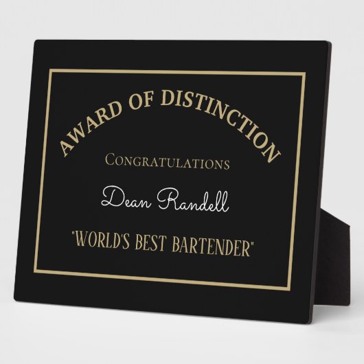 Cadeau ! ! Meilleure plaque du Bartender mondial (Côté)