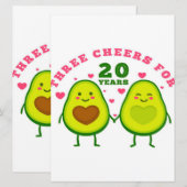 Cadeau menu pour 20 ans d'anniversaire de mariage  (Devant / Derrière)