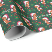 Cadeau Meowy Christmas Cute Kitten Wrapping Papier 2c (Coin rond)