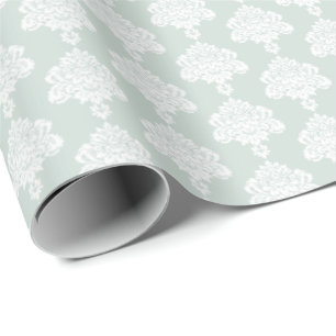Cadeau Mer clair Papier blanc à enveloppement de Damas