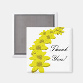 Cadeau Merci - Aimant - Fleurs Jaunes (Recto/Verso)