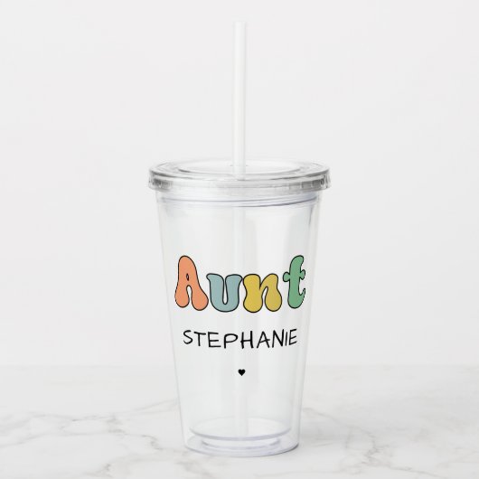 Cadeau met aangepaste tankwagen | Aangepaste tante Acryl Drinkbeker (Voorkant)