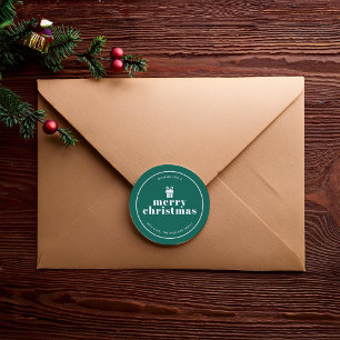 Cadeau met een strik kerst op maat ronde sticker