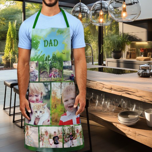 Cadeau met familiefoto's voor papa schort