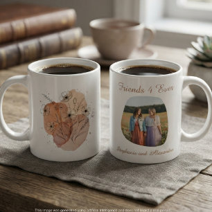Cadeau met foto van beste vriendin met waterverf b mok