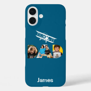 Cadeau met foto van vader, Monogram, Vliegtuig, Pi iPhone 16 Plus Hoesje