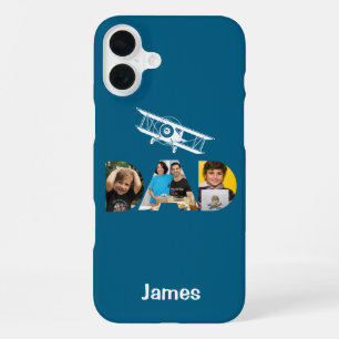 Cadeau met foto van vader, Monogram, Vliegtuig, Pi iPhone 16 Plus Hoesje