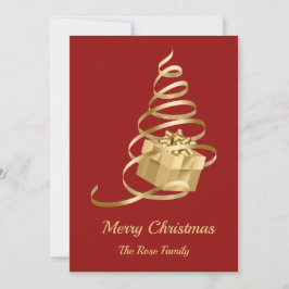 Cadeau met kerstbomen feestdagenkaart