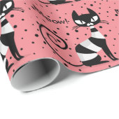 Cadeau Mi-Siècle Meow ! Papier d'enlèvement de chats atom (Coin rond)