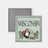 Cadeau mignon du Wisconsin Penguin Magnet (Recto/Verso)