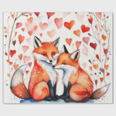 Cadeau Mignons renards amoureux Wrapping Papier (Plat)