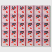 Cadeau Militaire Bleu Coeurs de Camo Papier d'Enveloppeme (Plat)