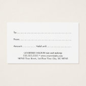 Cadeau minimaliste élégant gris foncé Golden Salon (Dos)