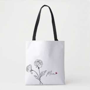 Cadeau minimaliste Floral Mom Sac fourre-tout