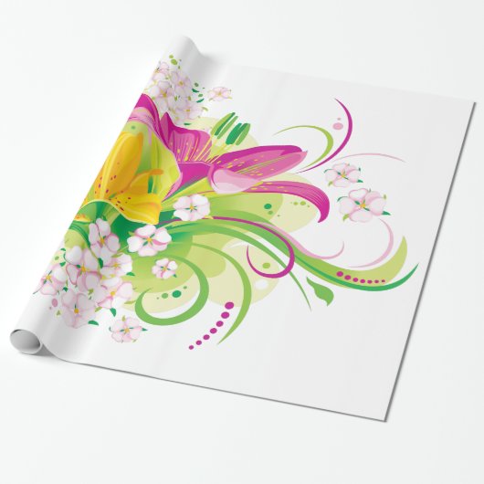 Cadeau Mode florale 15 Papier à envelopper (Déroulé)