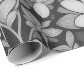 Cadeau Modèle floral 7 Mono | Papier d'enrobage (Coin rond)