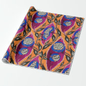 Cadeau Modèle floral oriental Samarkande Papier d'envelop (Déroulé)