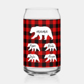 Cadeau moderne Rouge Plaid Et Blanc Mama Ours (Verso)