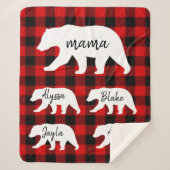 Cadeau moderne Rouge Plaid Et Blanc Mama Ours (Devant)