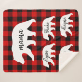 Cadeau moderne Rouge Plaid Et Blanc Mama Ours (Devant (Horizontal))
