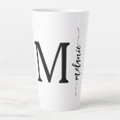 Cadeau Monogramme main Lettré blanc latte Mug (Devant)