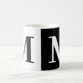 Cadeau Monogramme moderne Noir Blanc café Mug (Centre)