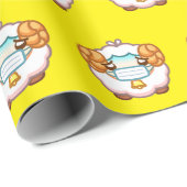 CADEAU MOQUETTE AVEC MASQUE DE VISAGE PAPIER EN WRAPPER J (Coin rond)