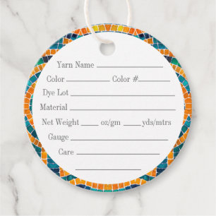 Cadeau MOSAÏQUE ICONES DORÉES Étiquettes à fils Rondes 5 