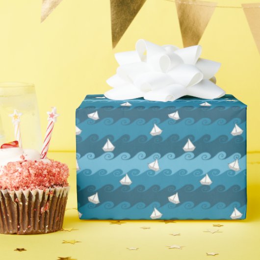 Cadeau Motif Bateaux en papier (Fête d'anniversaire)