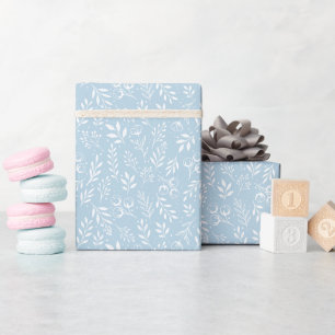 Cadeau Motif botanique Bleu clair - Rouleau de papier d'e