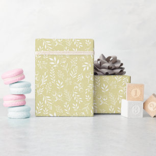 Cadeau Motif botanique jaune bouché - rouleau de papier e